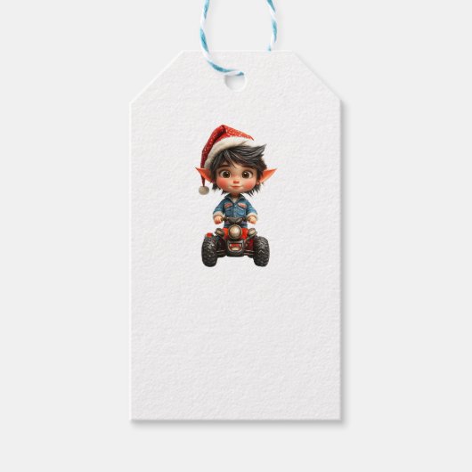 All-Terrain Christmas Elf Witte Gift Labels Cadeaulabel (Voorkant)
