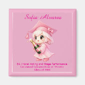 🎓 All text Chibi Champagne Graduation Magneet (Voorkant)