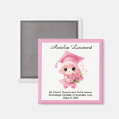 🎓 All text custom Chibi Bloom Graduation Magneet (Voorkant / Achterkant)