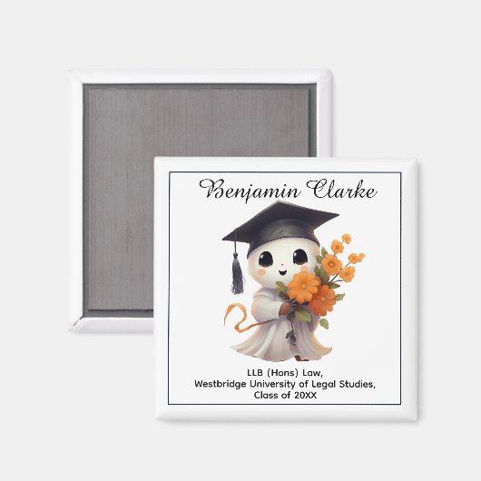 🎓 All text custom Chibi Graduate   Magneet (Voorkant / Achterkant)