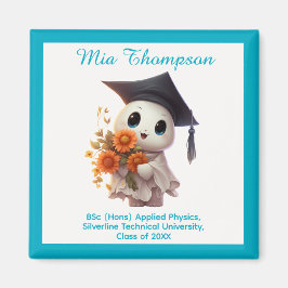 🎓 All text customizable Chibi Blue Graduation Magneet