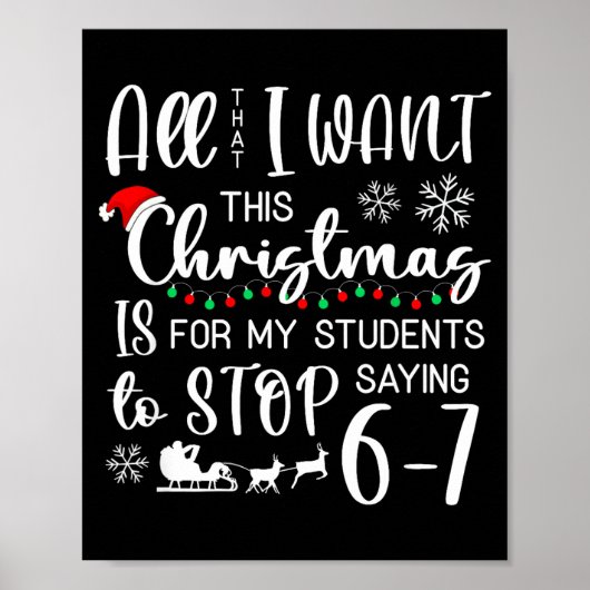 All That I Want This Christmas Is Students Stop Sa Poster (Voorkant)