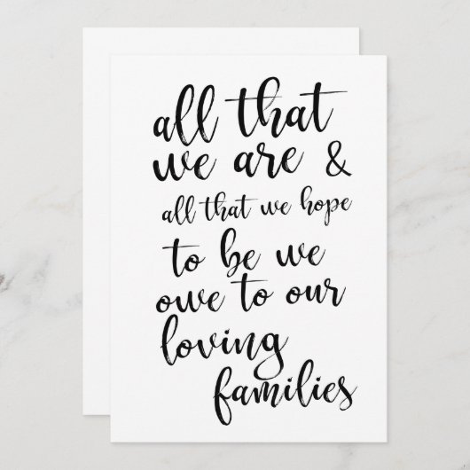 All That We Are Black and White Sign Verticaal Kaart (Voorkant / Achterkant)