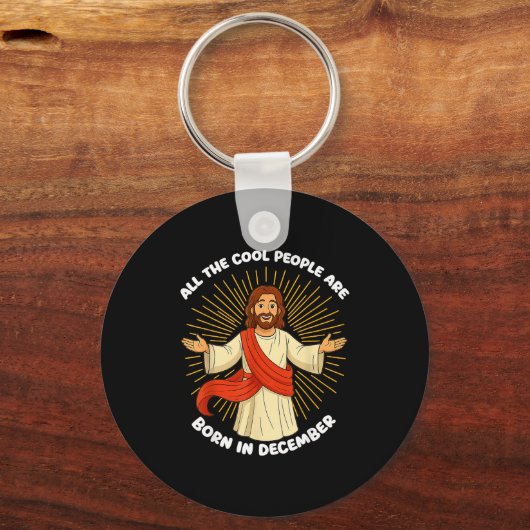 All The Cool People Are Born In December Funny Quo Sleutelhanger (Voorkant)