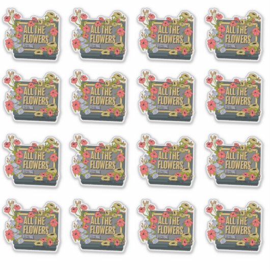 All the Flowers Festival Logo Sticker (Voorkant)