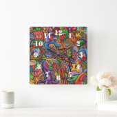 All The Noise By Squid Fear City Vierkante Klok (Huis)