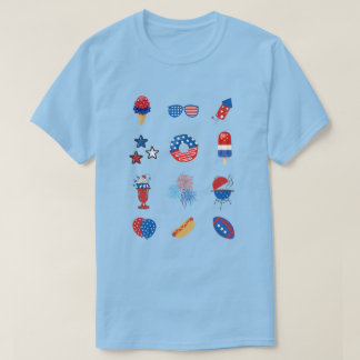 All Things America in rood, wit en blauw voor 4 ju T-shirt