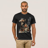 "All Things Change" Japanese Cat in Kimono Art T-shirt (Voorkant volledig)