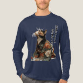 "All Things Change" Japanese Cat in Kimono Tri-Blend Shirt (Voorkant volledig)