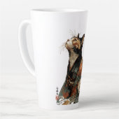 "All Things Change" Japanse kat in kimono-kunst Latte Mok (Linkerhoek)