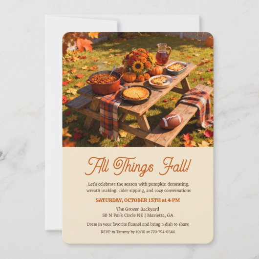 All Things Fall Autumn Invitation Kaart (Voorkant)