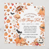 All Things Fall Pumpkin S'mores Feest Kaart (Voorkant / Achterkant)