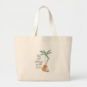 All Things With Love Tropisch Grote Tote Bag (Voorkant)