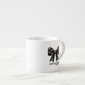 All Tied Up In Style-beker – Elegante Zwarte Strik Espresso Kop (Voorkant rechts)
