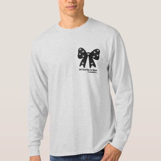 All Tied Up In Style – Chic Minimalist Bow T-Shirt (Voorkant)