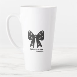 All Tied Up In Style Latte mok– Elegante Zwarte St Mok