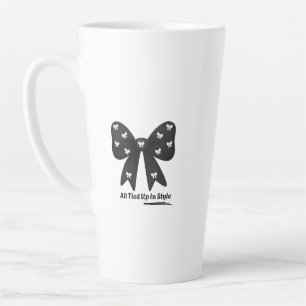 All Tied Up In Style Latte mok– Elegante Zwarte St Mok