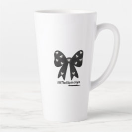 All Tied Up In Style Latte mug– Elegant Black Bow Mok