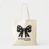 All Tied Up In Style Tote Bag – Elegant Black Bow  (Voorkant)