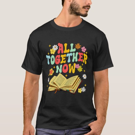 All Together Now Summer Reading 2023 Groovy  Book  T-shirt (Voorkant)