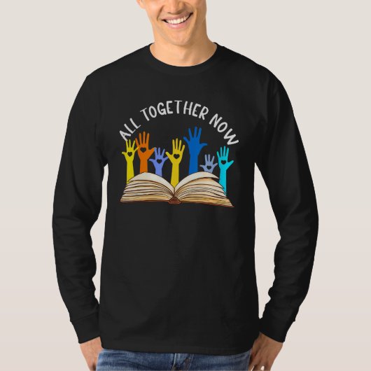 All Together Now Summer Reading 2023 Hand Up Book  T-shirt (Voorkant)