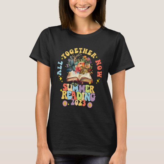All Together Now Summer Reading Program 2023 Book  T-shirt (Voorkant)