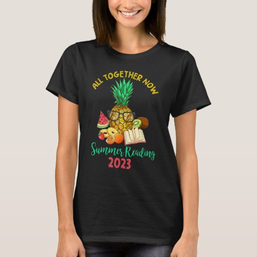 All Together Now Summer Reading Program 2023 Book  T-shirt (Voorkant)