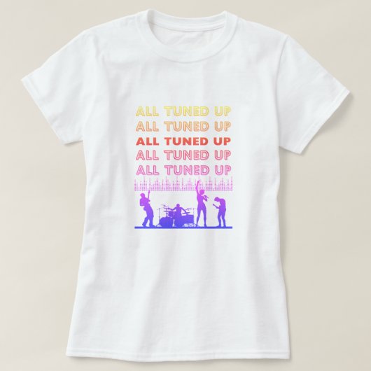 All Tuned Up multicolor rockband T-Shirt (Design voorkant)