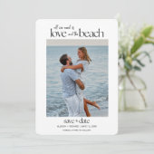 All We Need Is Love and the Beach Photo Save The Date (Staand voorkant)