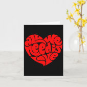 All We Need Is Love Valentine's Day Heart  Kaart (Gele Bloem)