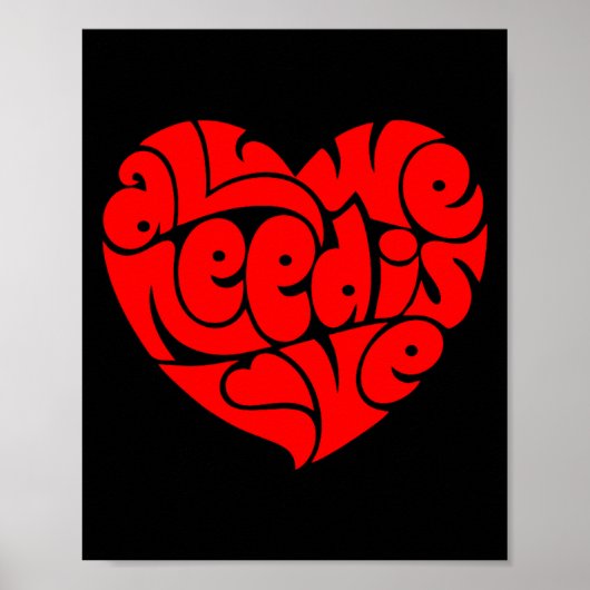 All We Need Is Love Valentine's Day Heart  Poster (Voorkant)