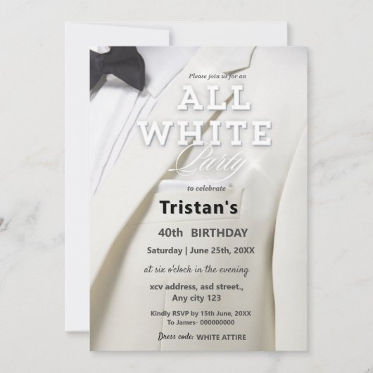 All White Affair of feest Luxe Kaart (Voorkant)