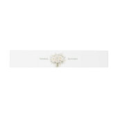 All White Bloemen Bruiloft Uitnodigingen Wikkel (Vlak)