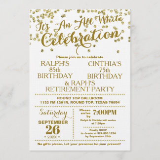 All White Celebration Nepgouden Uitnodiging
