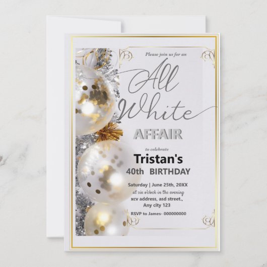 All White-feest of All White-feestje Kaart (Voorkant)
