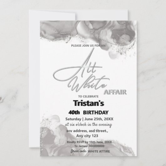 All White-feest of All White-feestje Kaart (Voorkant)