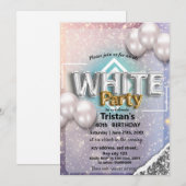 All White Feest of -feestje Kaart (Voorkant / Achterkant)