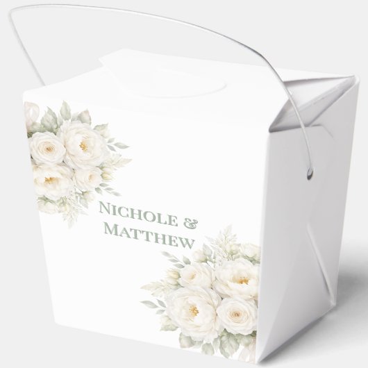 All White Floral Wedding Bedankdoosjes (Achterkant)