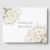 All White Floral Wedding Gastenboek (Achterkant)