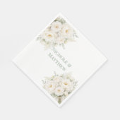 All White Floral Wedding Servet (Hoek)