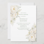 All White Floral Wedding Shower Kaart (Voorkant)