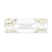 All White Florals Wedding Address Etiket (Voorkant)
