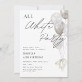 All White Party Een nacht in White Birthday Kaart (Voorkant)
