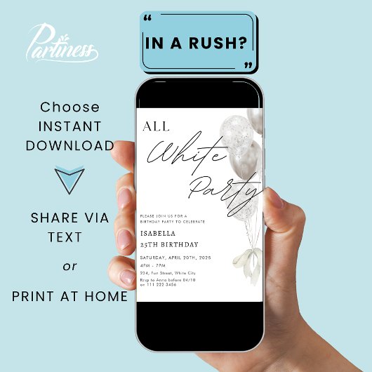 All White Party Een nacht in White Birthday Kaart