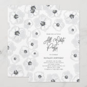 All White Summer Party Kaart (Voorkant / Achterkant)