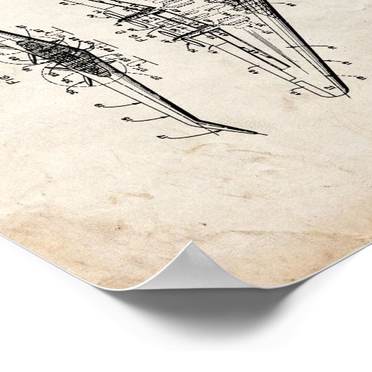 All-wing Airplane Patent - Oude look Poster (Hoek)