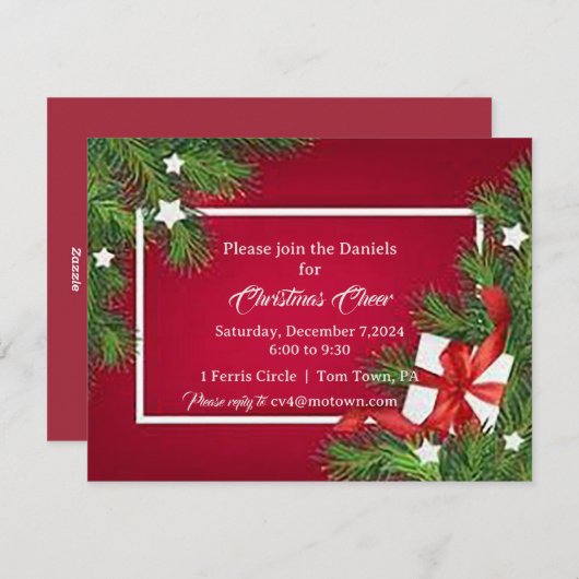 All Wrapped Holiday Invitation van 4,25 inch x 5,5 Feestdagenkaart (Voorkant / Achterkant)