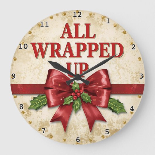 All Wrapped Up Red Bow Grote Klok (Voorkant)