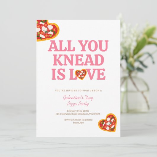 All You Knead is een uitnodiging voor Love Valenti (Staand voorkant)