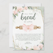 All You Knead Is Love Roze Bloemige Bruidsfeest Bedankkaart (Voorkant)